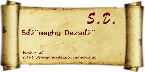 Sümeghy Dezső névjegykártya