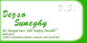 dezso sumeghy business card
